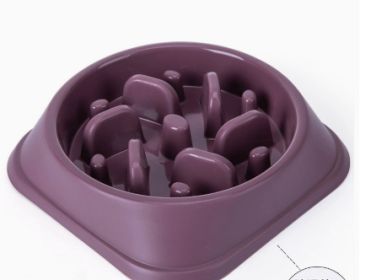 Pet Slow Feeding Bowl Dog Bowl Anti-choke Anti-skid (Option: Conventional-02 Style Purple)